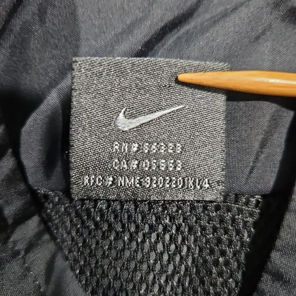 Nike Nylon‎ Jacket Men XL Black Gray Vintage Full Zip Oversized Windbreaker Y2K